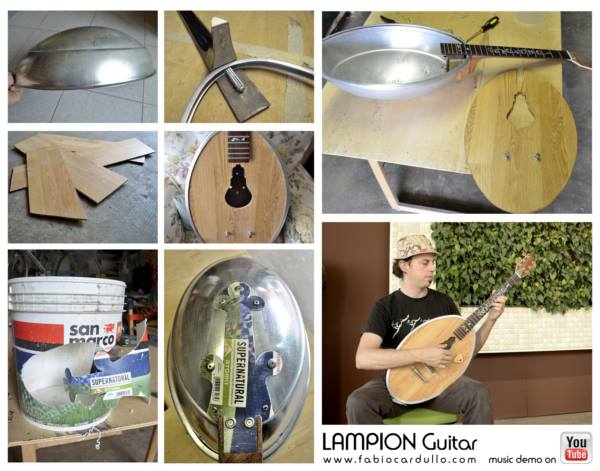 Lampion Guitar: la chitarra lampione costruita con materiali riciclati