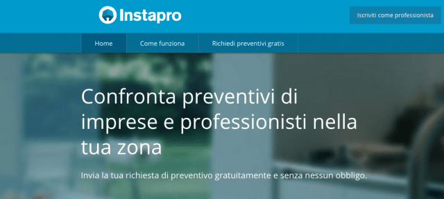 Instapro, debutta in Italia la piattaforma dedicata ai servizi per la casa